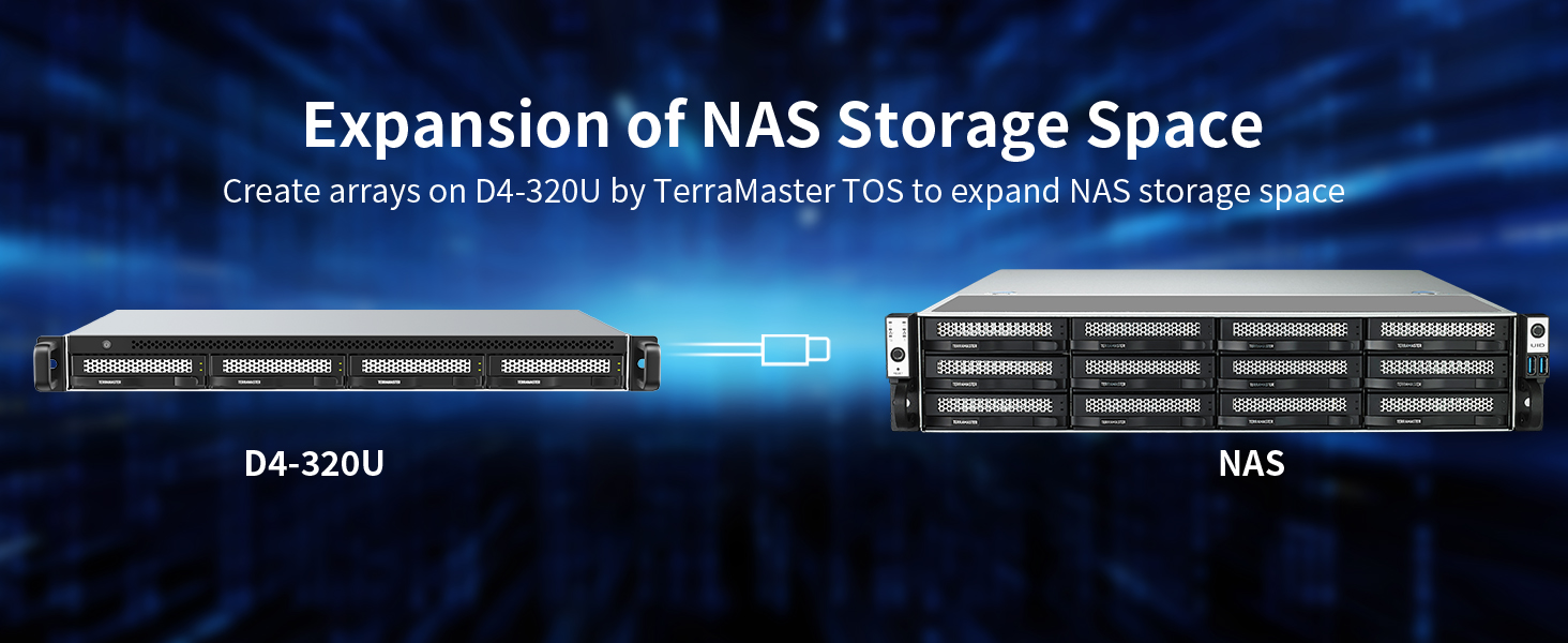 TERRAMASTER D4-320U: 4-слотове HDD корпус для монтажу в стійку з USB 3.2 Gen2 та 10 Gbit/s інтерфейсом, Hot-Swap, Plug-and-Play (без жорсткого диска)