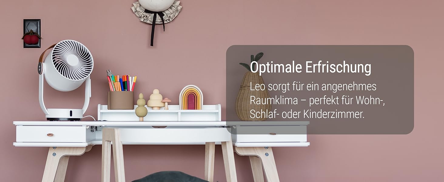 Повітряний циркулятор Stadler Form Leo, білий - вентилятор з поворотом 360°, дистанційне керування, радіус дії 8м