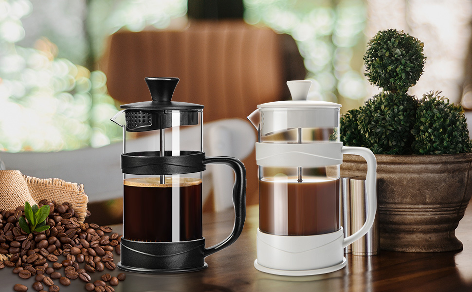 Френч-прес ParaCity 350 мл: нержавіюча сталь, термостійке скло, для холодної заварки, ідеальний подарунок для подорожей та дому (Чорний)