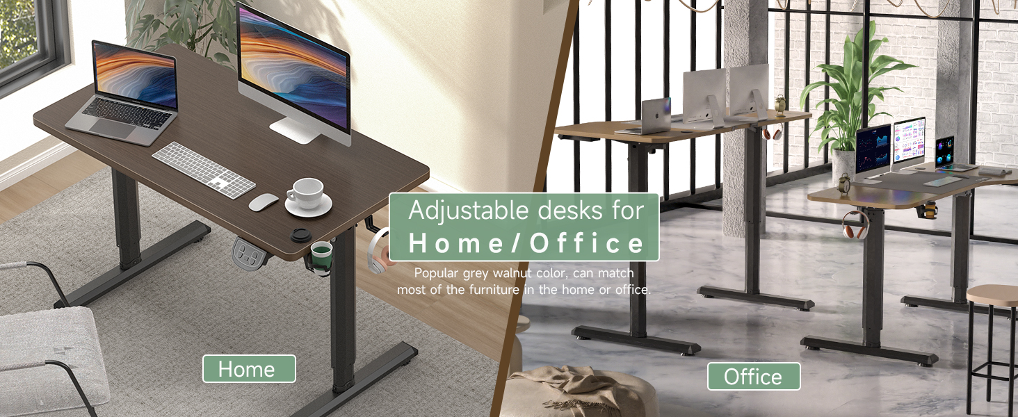 Електричний стіл Dripex з регулюванням висоти, 160x75x(71-117) см, для home office, горіх+чорний