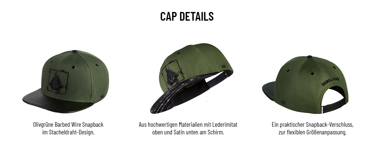 Кепка Nebelkind Snapback з прямим козирком (оливковий, унісекс)