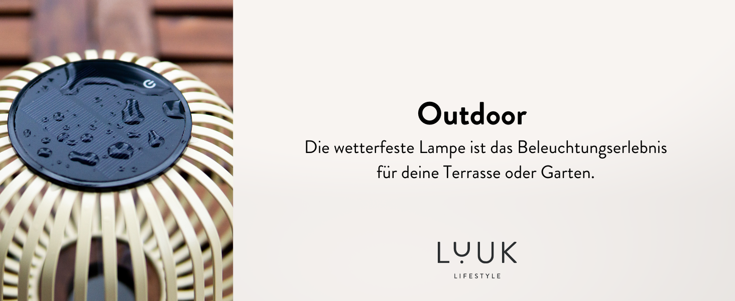 LUUK LIFESTYLE Бездротова сонячна LED-лампа для дому та вулиці, димірується, декоративний світильник із тіньовим ефектом для балкона й саду, сіра