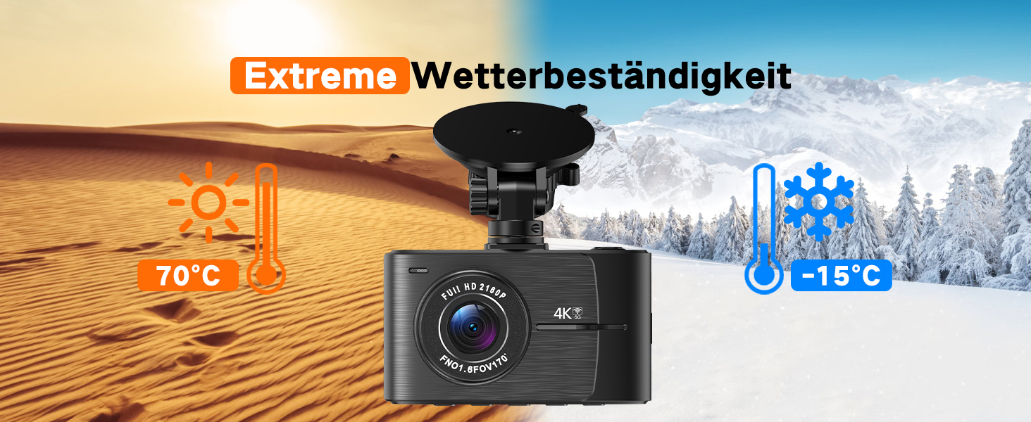 Автомобільний відеореєстратор Wecool 4K+2.5K (передній та задній), 2 канали, кут 170°+150°, 64GB SD-карта, 5GHz WiFi, нічна зйомка, G-сенсор, циклічний запис, цілодобовий моніторинг паркування