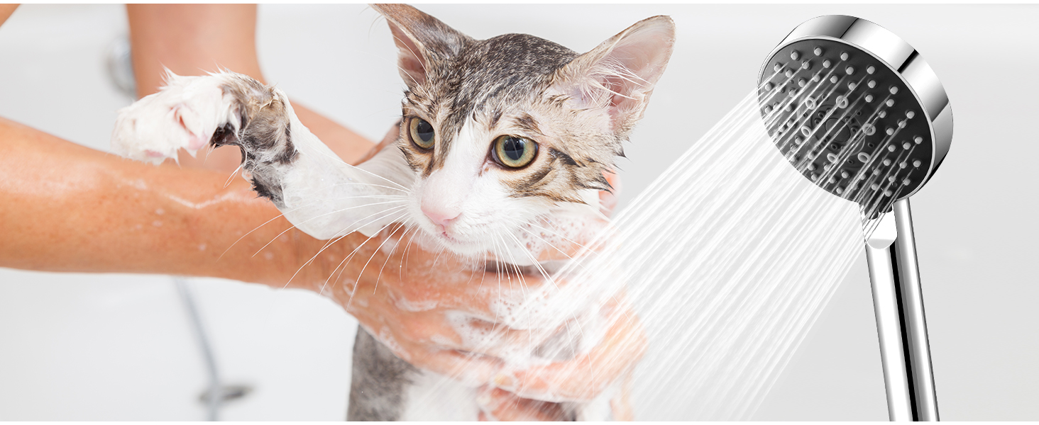 Насадка для душу Magichome з шлангом 2м, високого тиску, 5 режимів розпилення, турбо-дизайн, економна водозберігальна ручна лійка для душу, чорна, з шлангом