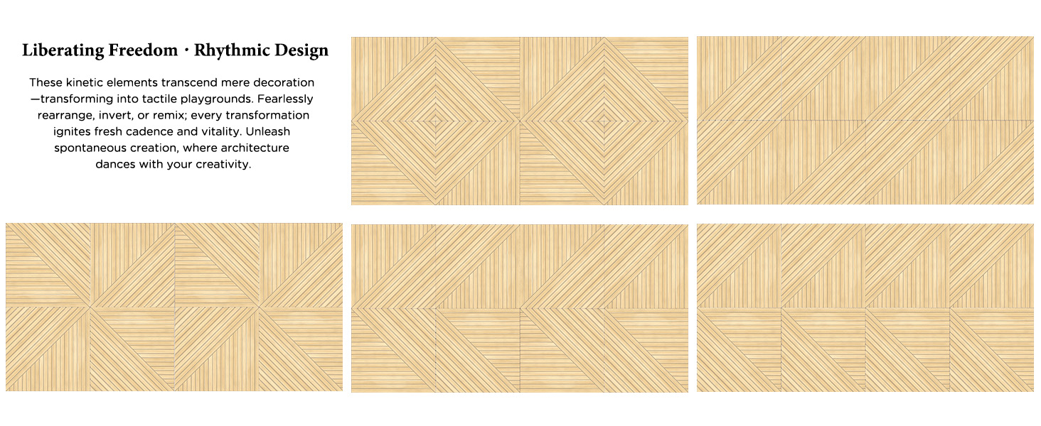 Акустичні панелі JBER, самоклеючі звукопоглинаючі стінові панелі для офісу, студії та дому, 6 шт, 180 x 120 см, колір білий віск/тик