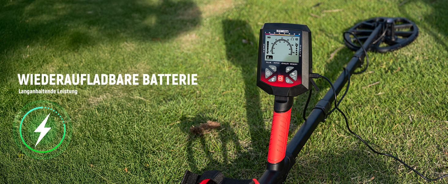 Металошукач KAIWEETS Profi Set: LCD дисплей, водонепроникна котушка, 30см глибина, регулювання чутливості, для дорослих та дітей