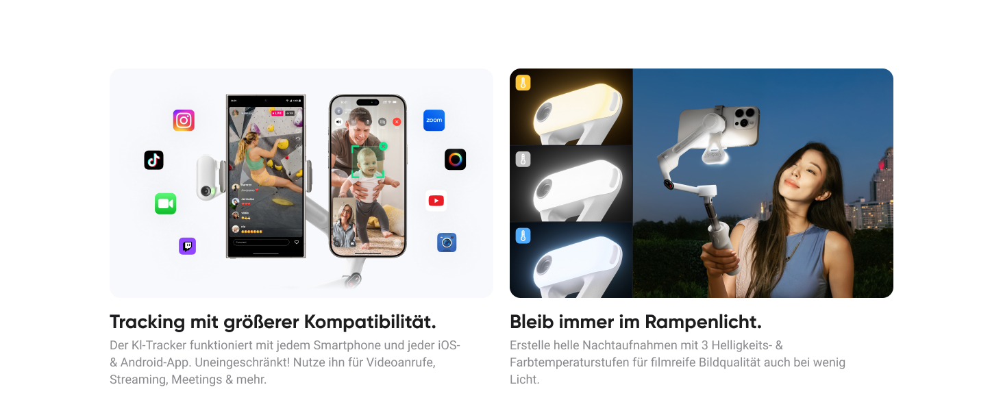 Insta360 Flow 2 Gray – Стабілізатор для смартфонів, Gimbal з AI-tracking, вбудований штатив/селфі-стік, пульт дистанційного керування, для iPhone/Android, сірий, Flow 2