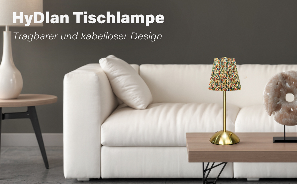 Світлодіодний настільний світильник бездротовий з димером, 3 режими кольору, акумуляторна лампа на стіл Kunterbunt B (2 шт.) для спальні, ресторану, читання