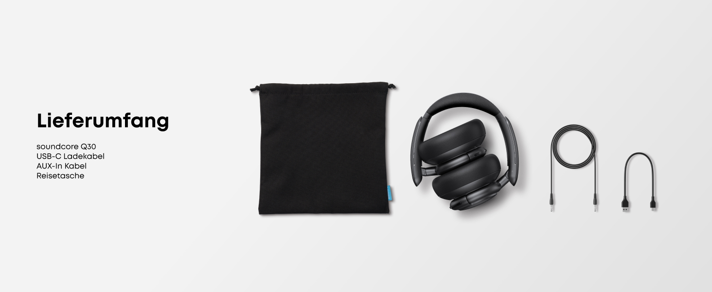 Soundcore Q30 навушники Bluetooth з активним шумозаглушенням, Hi-Res звук, 40 годин роботи, чорний