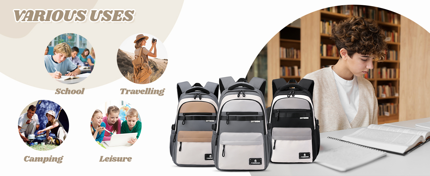 Шкільний рюкзак для підлітків, хлопчиків, 2025, для старшої школи, гімназії. Водовідштовхуючий, для ноутбука 15.6