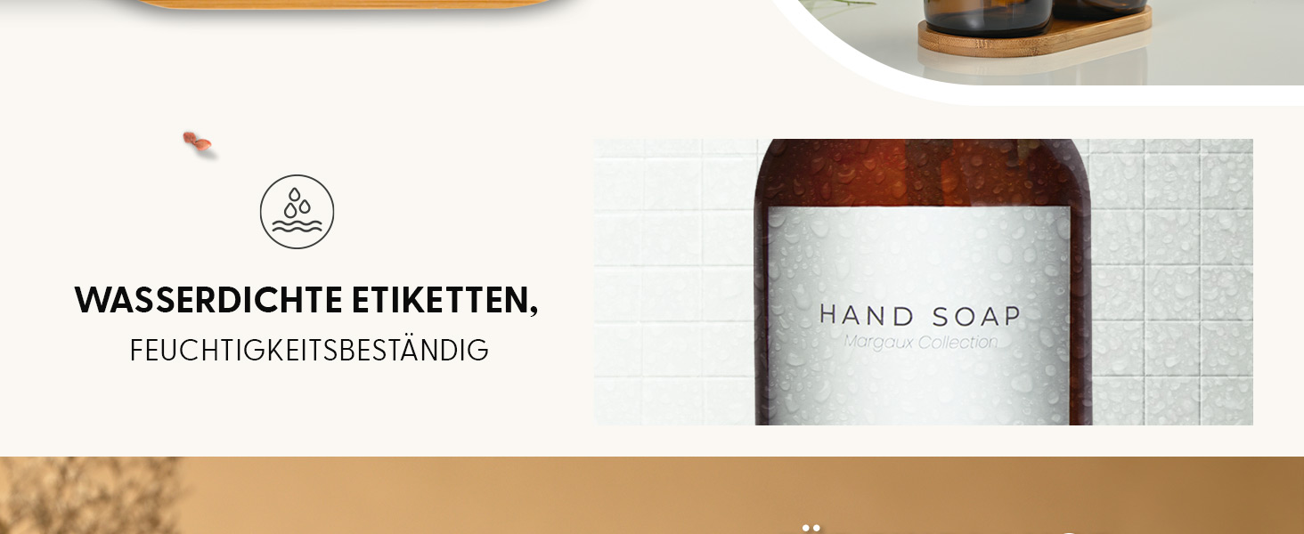 Набір дозаторів для мила та рідкого миючого засобу MaisoNovo: 2 скляні дозатори (500 мл) + 1 коричневе скло, біла бамбукова помпа