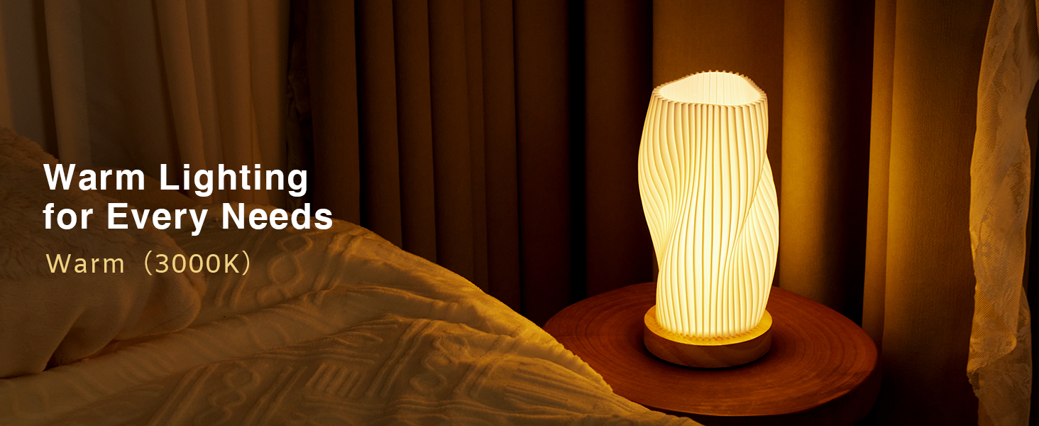 Стіл лампа Dawnwake з дерев'яним цоколем, LED-лампа для спальні та вітальні