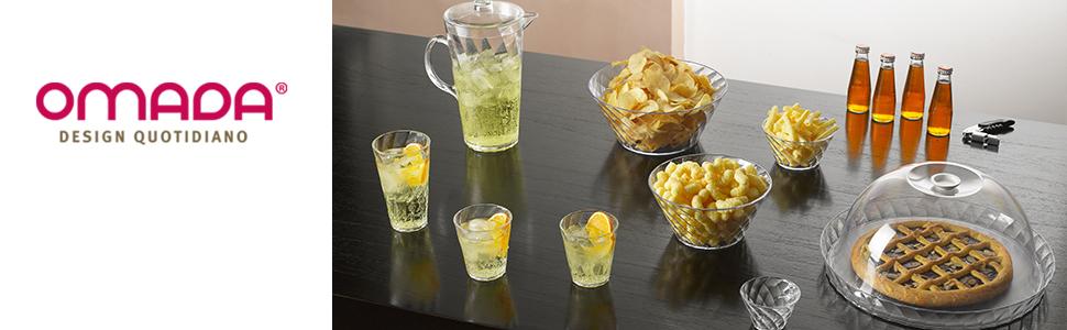 Набір келихів Omada Design Linea Diamond Rot (4 шт., 27,5 cl) з акрилу, для дому та вулиці