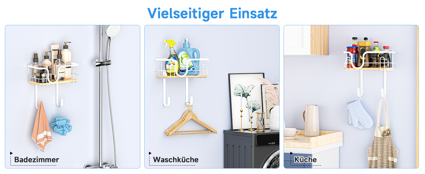 Настінна кріплення для прасувальної дошки з кошиком для зберігання та гачками (білий)