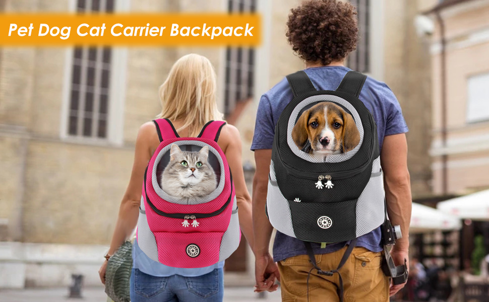 Рюкзак для собак та котів: переноска-рюкзак для маленьких тварин з дихаючим дизайном та водонепроникним дном для подорожей та активного відпочинку (Orange)