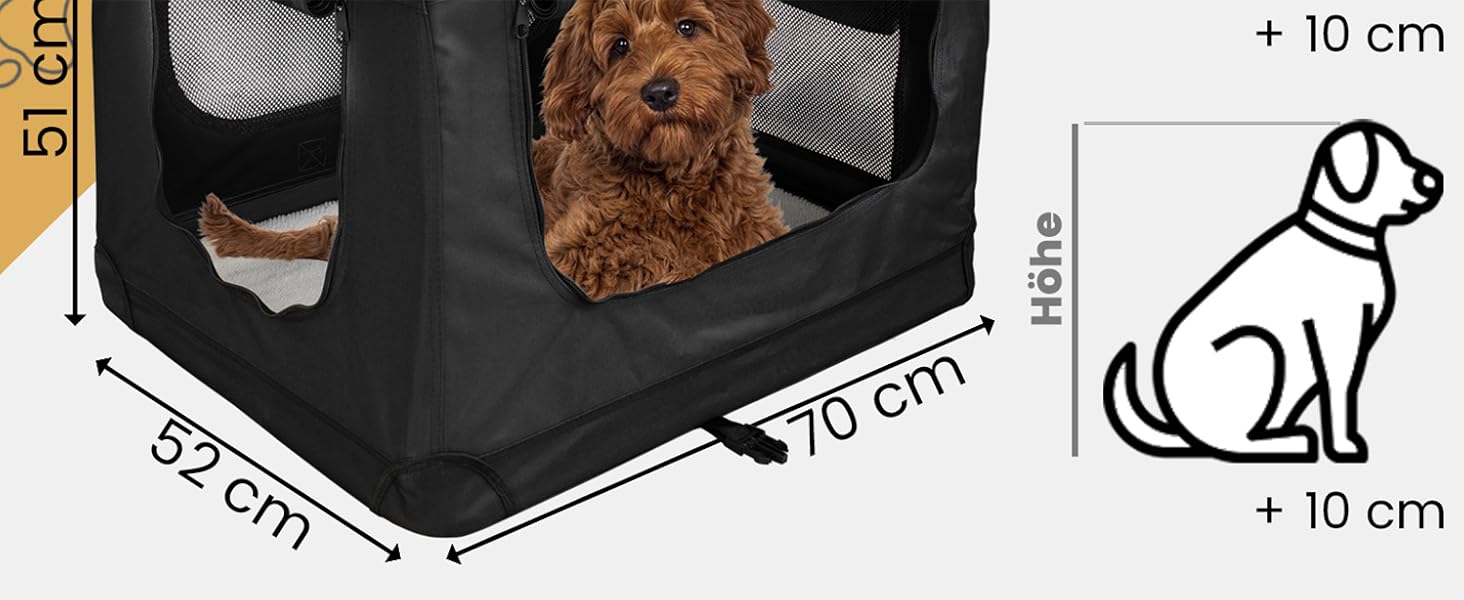 Складана переносна сумка-переноска для собак та котів Petigi (Чорний, L 70x52x51 см)