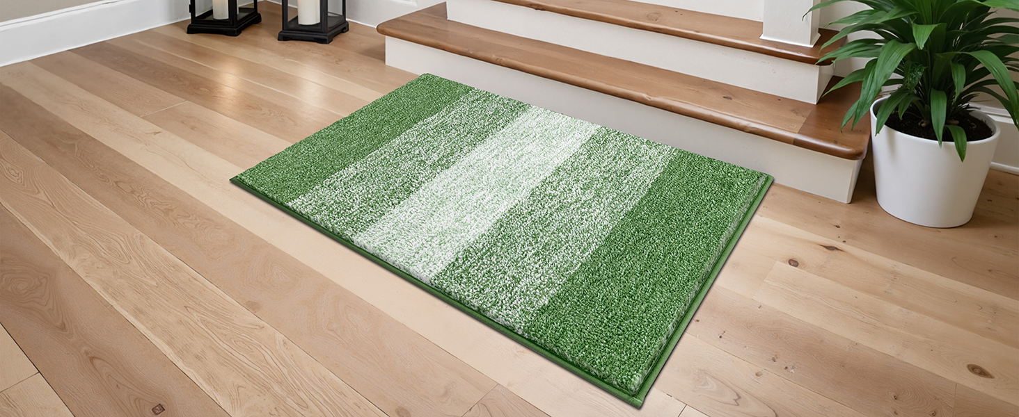Килимок для дому та ванної кімнати SHACOS, 80 x 120 см, зелений. Антиковзка, швидковисихаюча, для входу та ванної кімнати