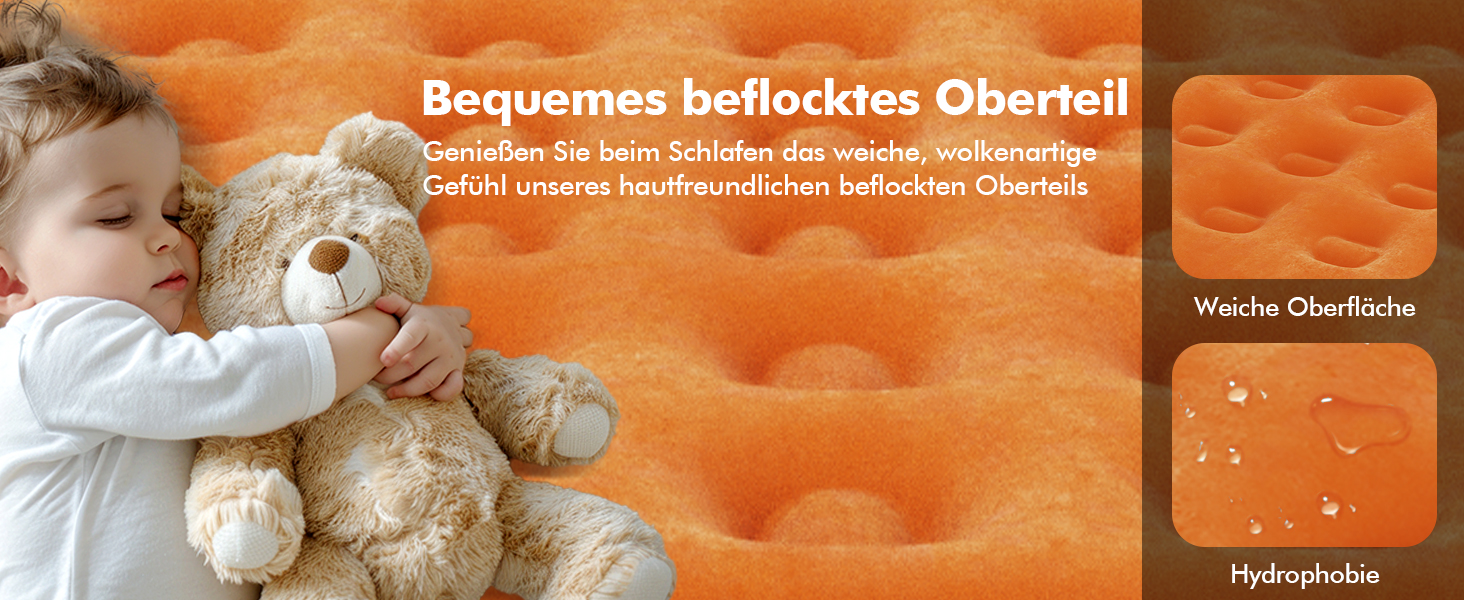 Надувне ліжко самонадувна, 1 місце, з електричним насосом, преміум якість, для кемпінгу та дому, темно-помаранчевий колір