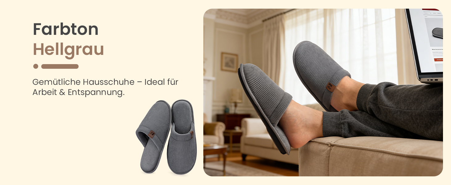 Чоловічі домашні капці RockDove LiteStep з вельвету та піною з ефектом пам'яті (Memory Foam), темно-сірі, розмір 42/43 EU
