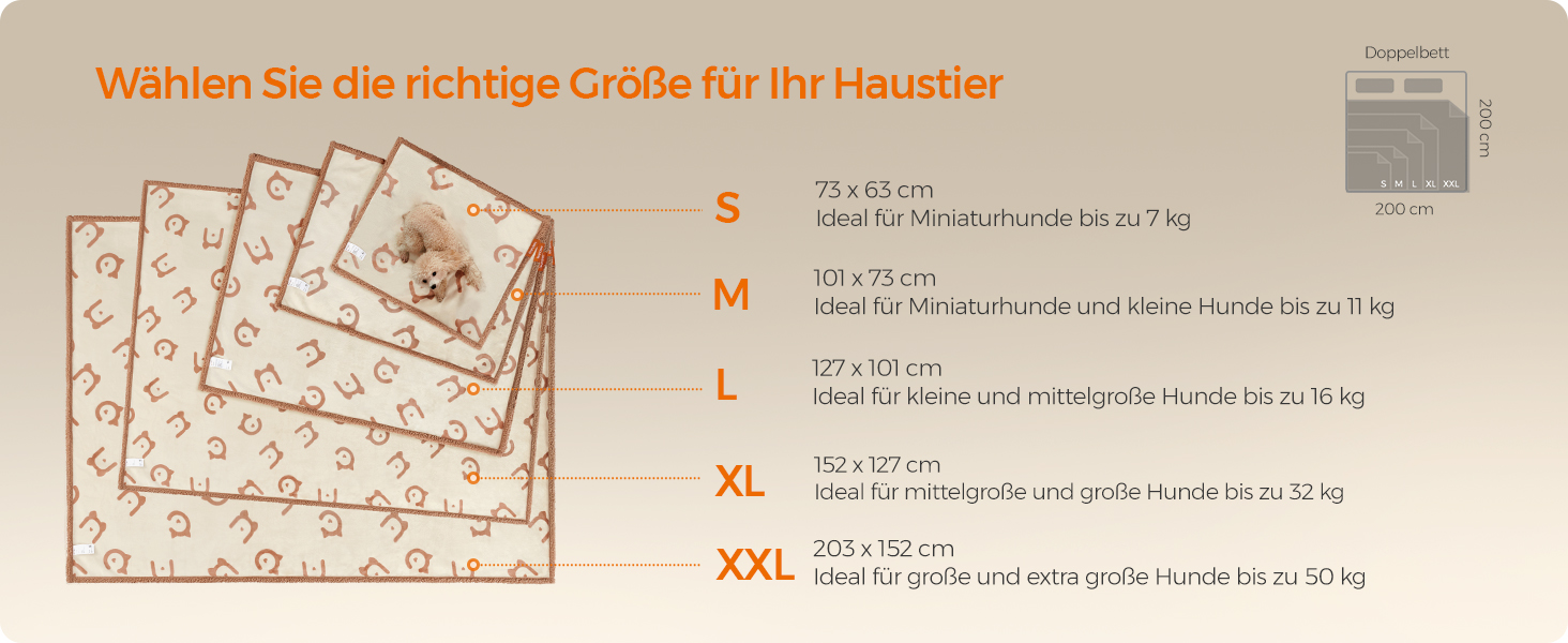 Водонепроникний коврик для собак Feandrea, Sherpa Fleece, 152x127 см, XL, для собак та котів, машинне прання, захист дивану, бежевий, XXL (203 x 152 см)