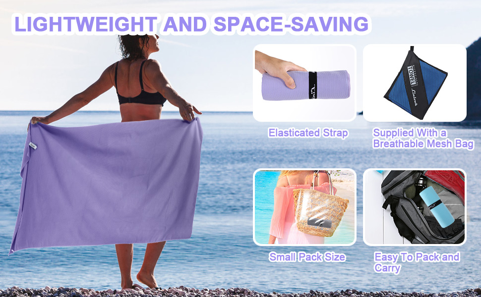 Рушник з мікрофібри Linlook, 180x80 см - великий, швидковисихаючий спортивний рушник для пляжу, подорожей, йоги, кемпінгу та фітнесу (зелений, 180x80 см)