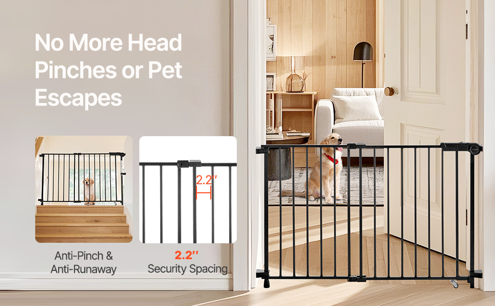 Захист для дітей та тварин VEVOR: регульована ширина 750-1219 мм, чорний, для сходів та дверей