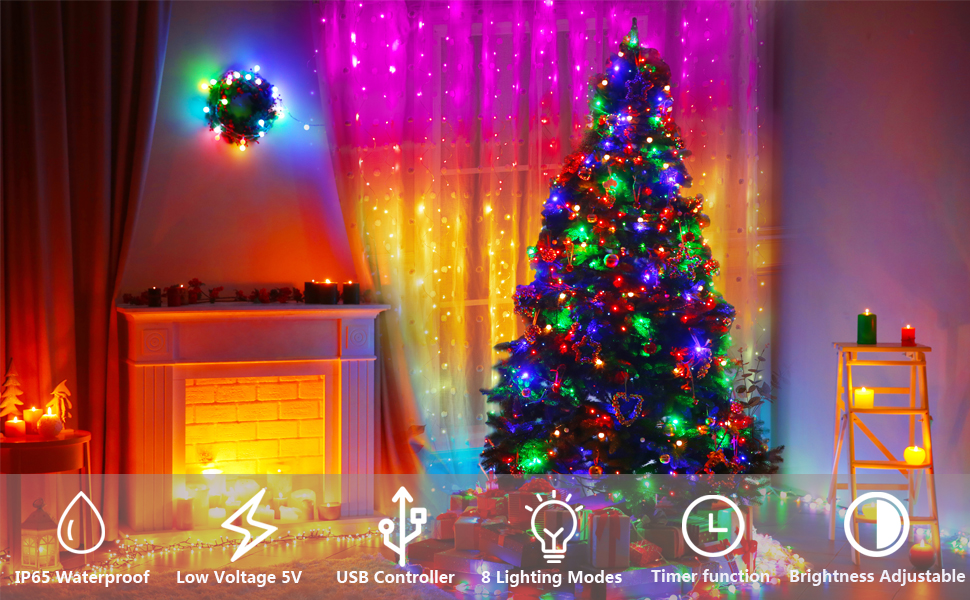 Льодогенератор Yizhet 3x3м LED, 300 LED, тепле біле світло, 8 режимів, IP65, для декору вечірки, шлюбу, Різдва, тераси