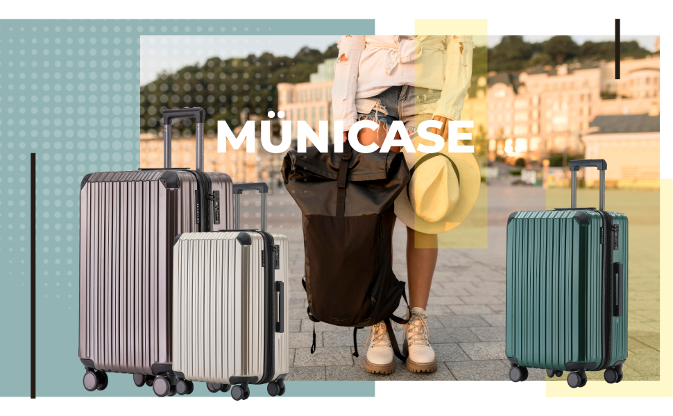 Чемодан з замком TSA, набір валіз, валіза-тролей, жорсткий корпус, чорний (Мітлер)