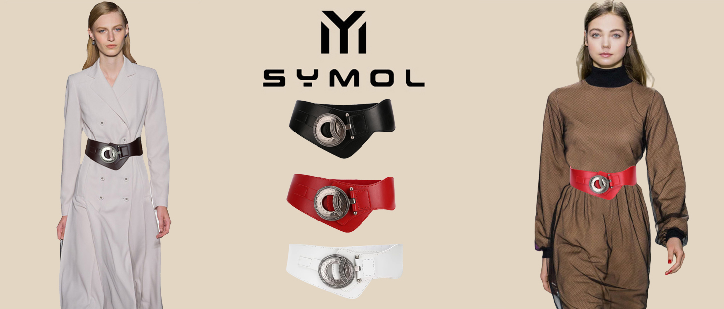 Жіночий шкіряний пояс широкий 60мм, еластичний, чорний/червоний, розміри 65-160см. Стильний пояс для сукні