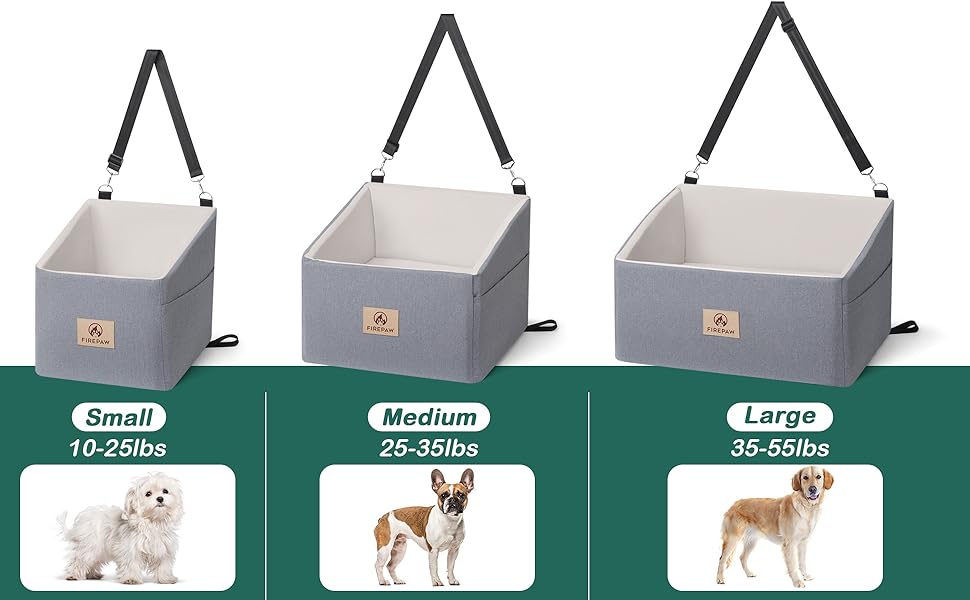 Автокрісло для собак, сіре, велике, з підняттям та кишенями для зберігання, до 25 кг, для великих собак та цуценят