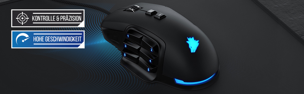 Кисмат TITANWOLF XXL Speed - великий килимок для миші 900x400 мм з антиковзаючим покриттям та мотивом TITANWOLF