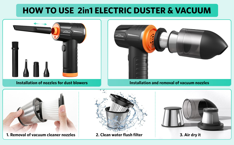 Електричний пилосос-фен для чищення поверхонь C-Air Duster & Vacuum: для ноутбука, авто, офісу