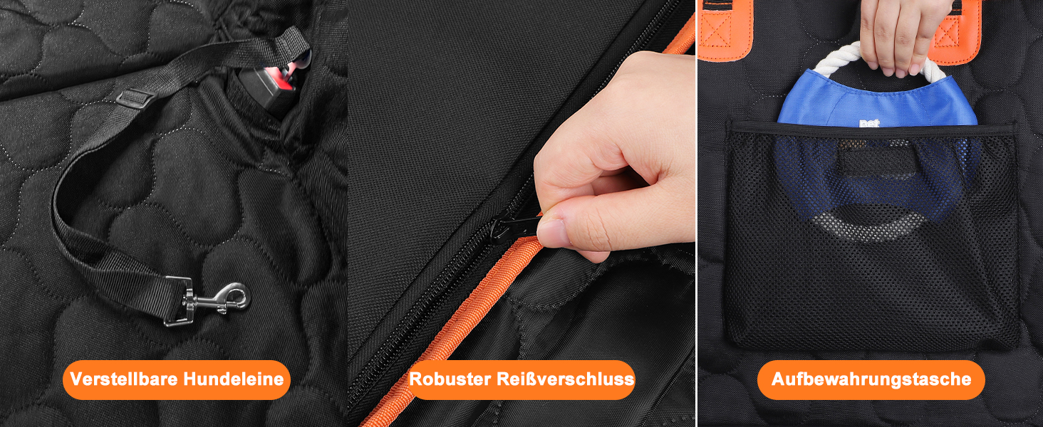 Накидка для собак у машину JOEJOY, захист заднього сидіння, водовідштовхувальна, стійка до подряпин, з кріпленням для безпеки, нова модель