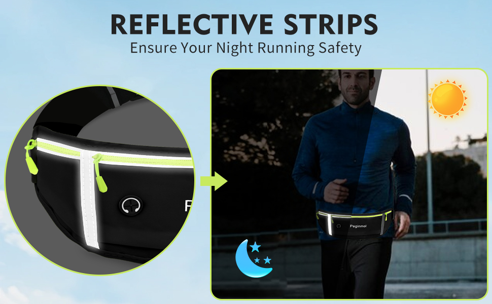 Пояс для телефону, бігова сумка, водонепроникний пояс для бігу, пояс на пояс для жінок та чоловіків з 3 кишенями, велика ємність, регульований біговий пояс (Чорний + Зелений)