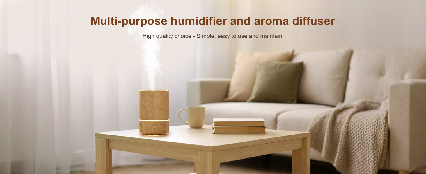 Дифузор ароматерапевтичний ультразвуковий 125мл, зволожувач повітря з LED-підсвіткою 7 кольорів, функція автовимкнення, для дому та офісу (Береза)