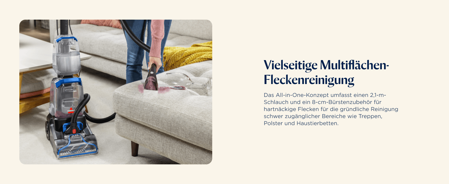 BISSELL PowerWash Compact Pet: компактний вертикальний мийник для килимів та м'яких меблів для видалення плям від тварин, 600W, з кабелем, 4058N