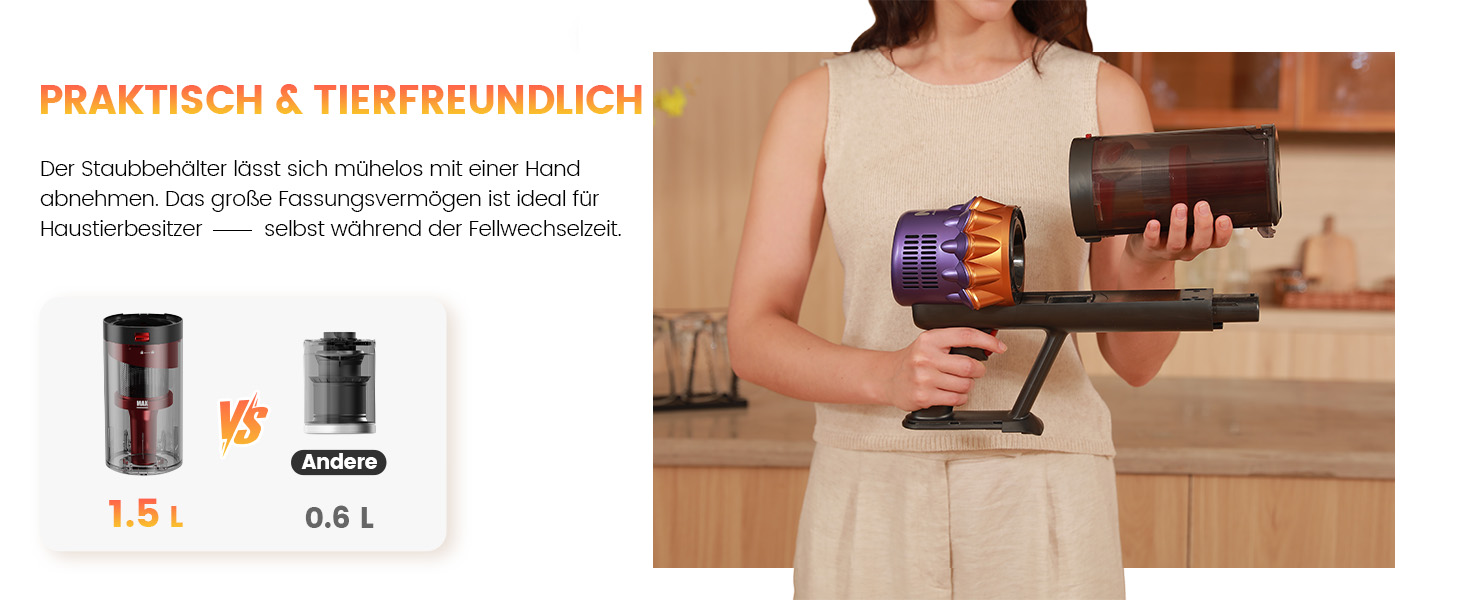 Бездротовий акумуляторний пилосос AlloyMove A05: 50000Pa, 550W, 80 хвилин, LED-дисплей, антизаплутана щітка, 7-ступенева фільтрація, для тварин, твердих поверхонь та килимів