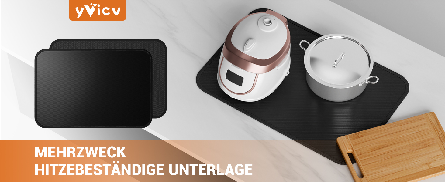 Термостійкий килимок, вогнестійка силіконова підставка для фритюрниці, 60x40 см. Захист від нагріву для кухонних стільниць, плити, мікрохвильових печей та тостерів.