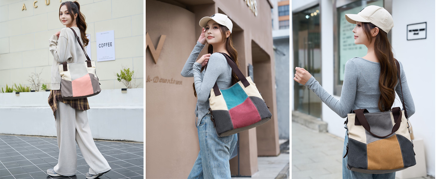 Жіноча сумка-шопер Canvas Retro Hobo великої місткості, сіра повсякденна сумка через плече для навчання та міста