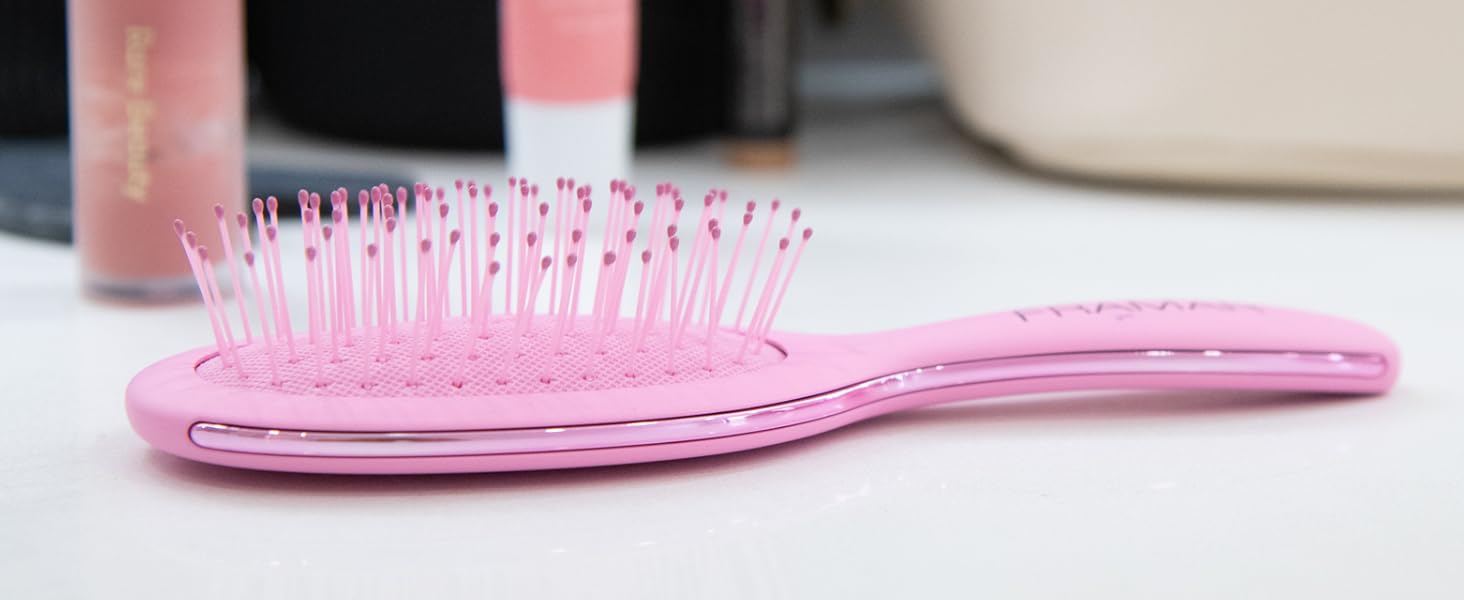 FRAMAR Міні гребінець для волосся - компактний, для подорожей, розплутування, для всіх типів волосся - матовий (рожевий)