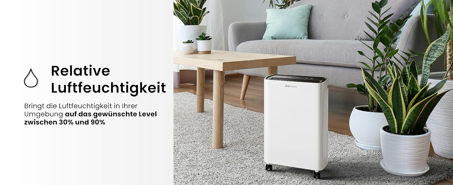 Електричний осушувач повітря ProBreeze 12L - Осушувач ProBreeze для дому, 20 м², з таймером та датчиком вологості