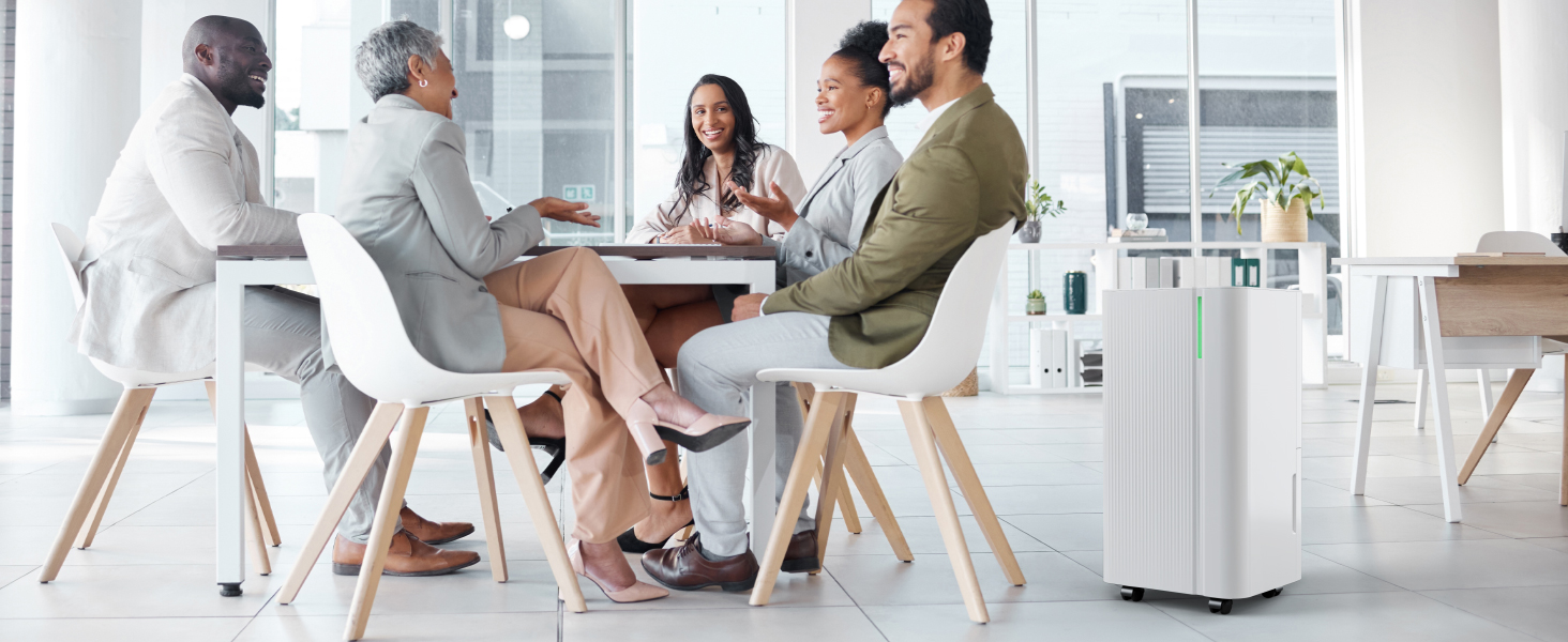 EUHOMY Електричний осушувач повітря 12л/24г, тихий та енергоефективний, з відведенням води, автоматичним розморожуванням, 3 режими, для квартири 25м²/122м³, спальні, підвалу