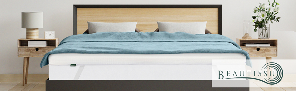 Топер для матраца Beautissu BeauNuit MT Lux 90x200 см, 7 зон, висота 7 см, в'язкоеластичний пінополіуретан, анатомічний, для бокспринг-ліжка, дихаючий, нековзкий, захист матраца