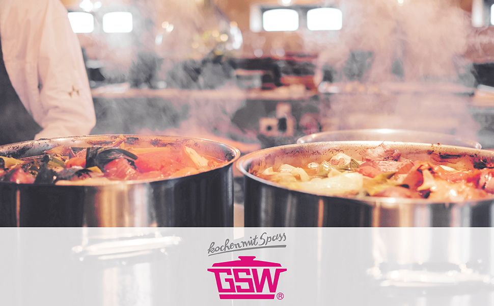 Професійна каструля GSW з кришкою, 20 л, 30×28 см, нержавіюча сталь, срібляста