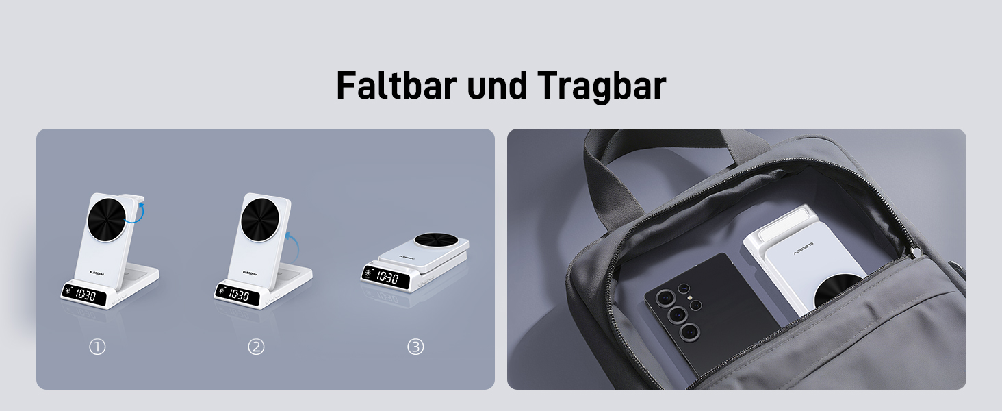 Бездротовий зарядний пристрій MagSafe 3-в-1 для Samsung Galaxy Fold/Flip, S24/S25 Ultra, Watch/Buds (Білий)