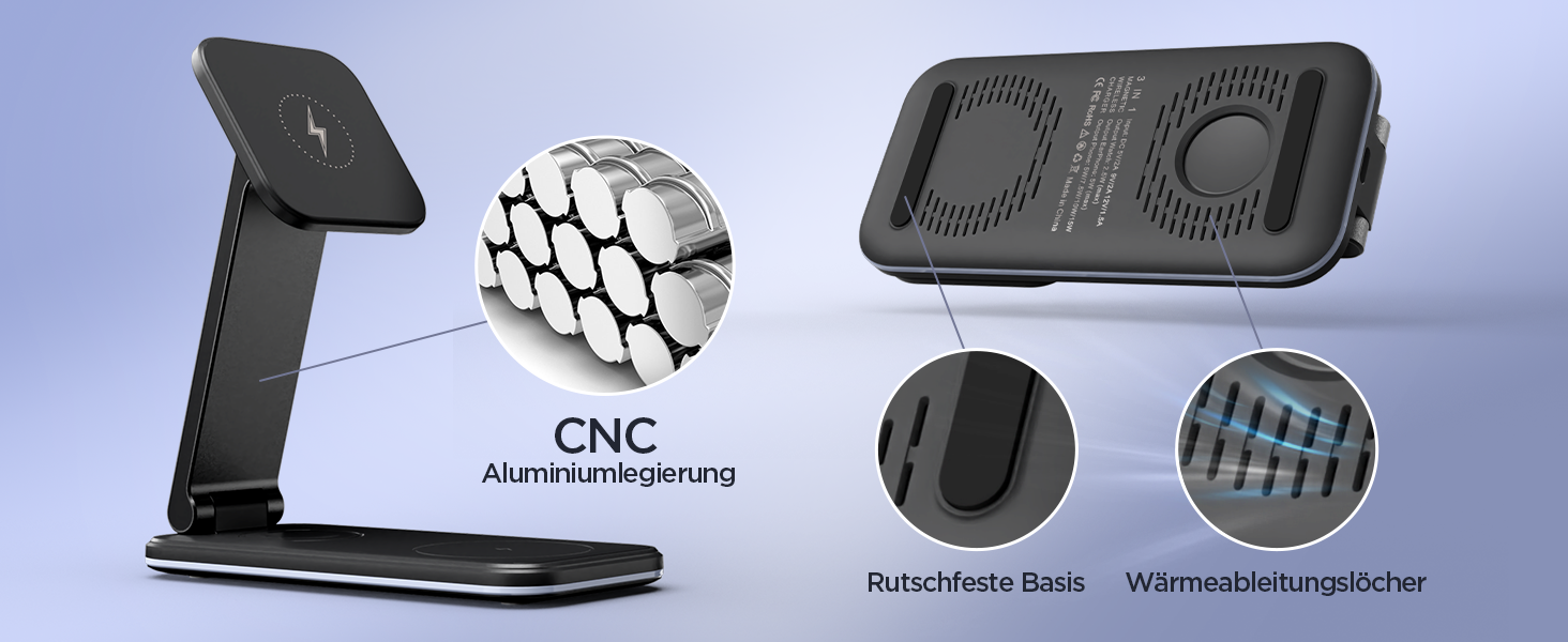 Зарядна станція MagSafe 3-в-1, складна, бездротова, біла (18W адаптер в комплекті). Сумісна з iPhone 14/13/12, AirPods Pro/2/3, iWatch 8/7/6/SE/5/4/3/2. Модель S16