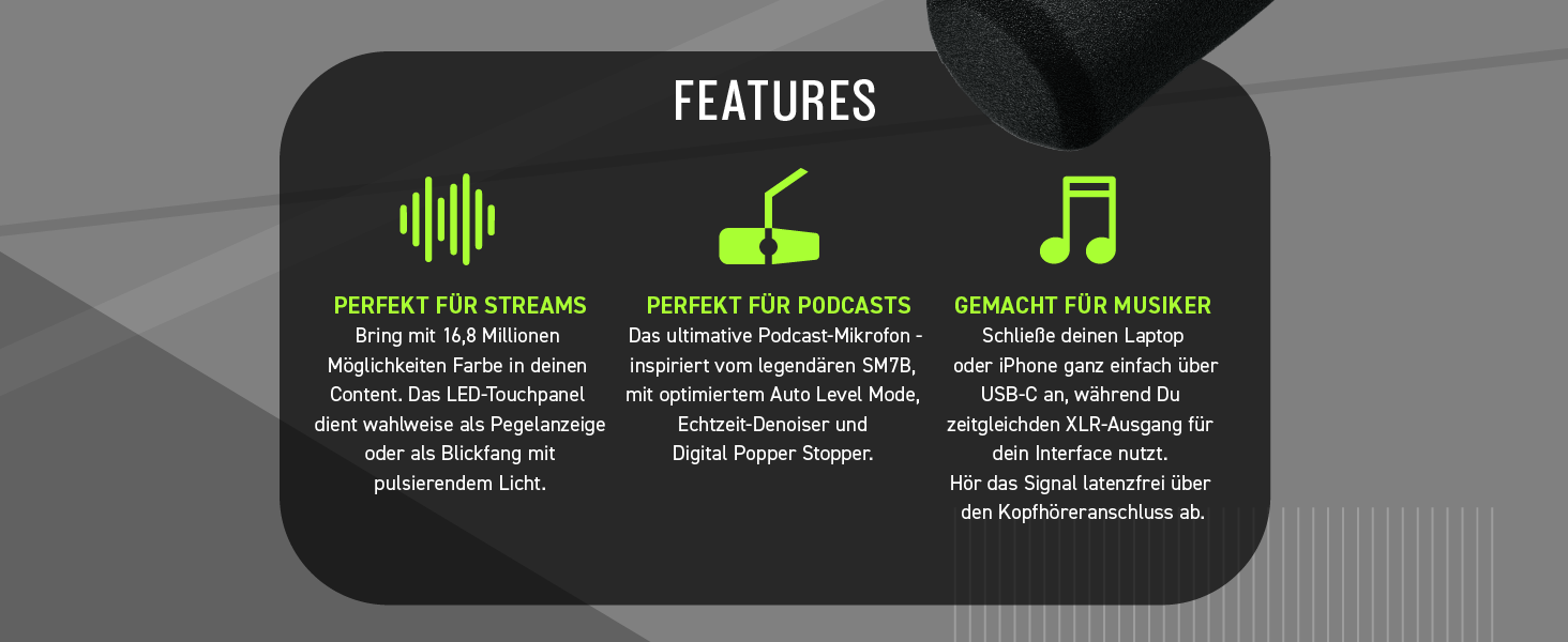 Shure MV7+ Повний комплект для подкастингу: USB/XLR мікрофон, LED-сенсор, автоматичне регулювання, цифровий поп-фільтр, ефекти реверберації - Білий