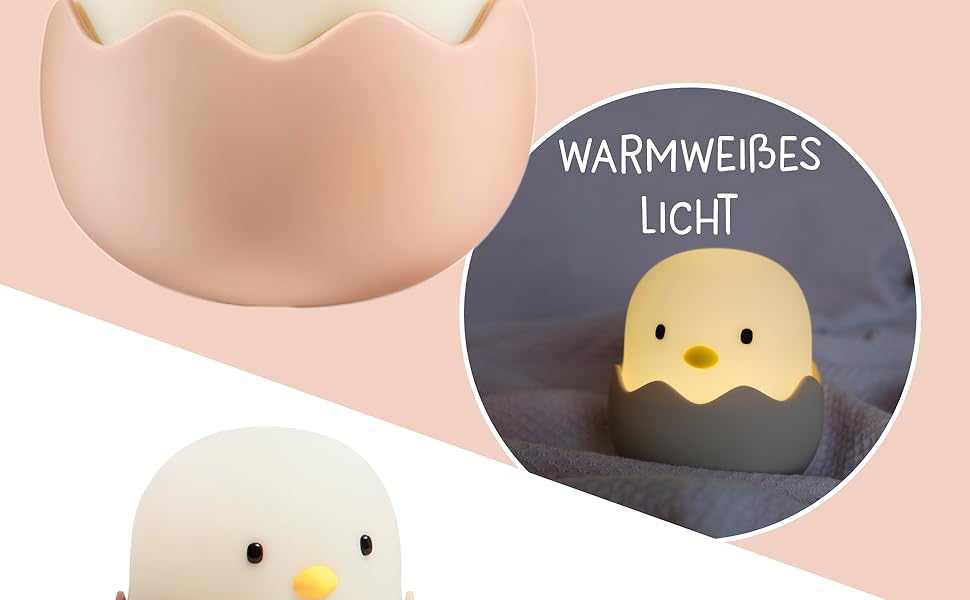 Дитячий LED нічник MegaLight Eggy Egg з RGB-підсвіткою, сенсорним керуванням, таймером і USB-зарядкою, безпечний для немовлят, нічна лампа для дитячої кімнати