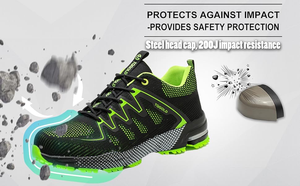 Черевики робочі AONEGOLD для чоловіків та жінок, легкі, з металевим капом, антиковзаючі, дихаючі, спортивні, розмір 36-48 EU (38 EU, 8395 Blue)
