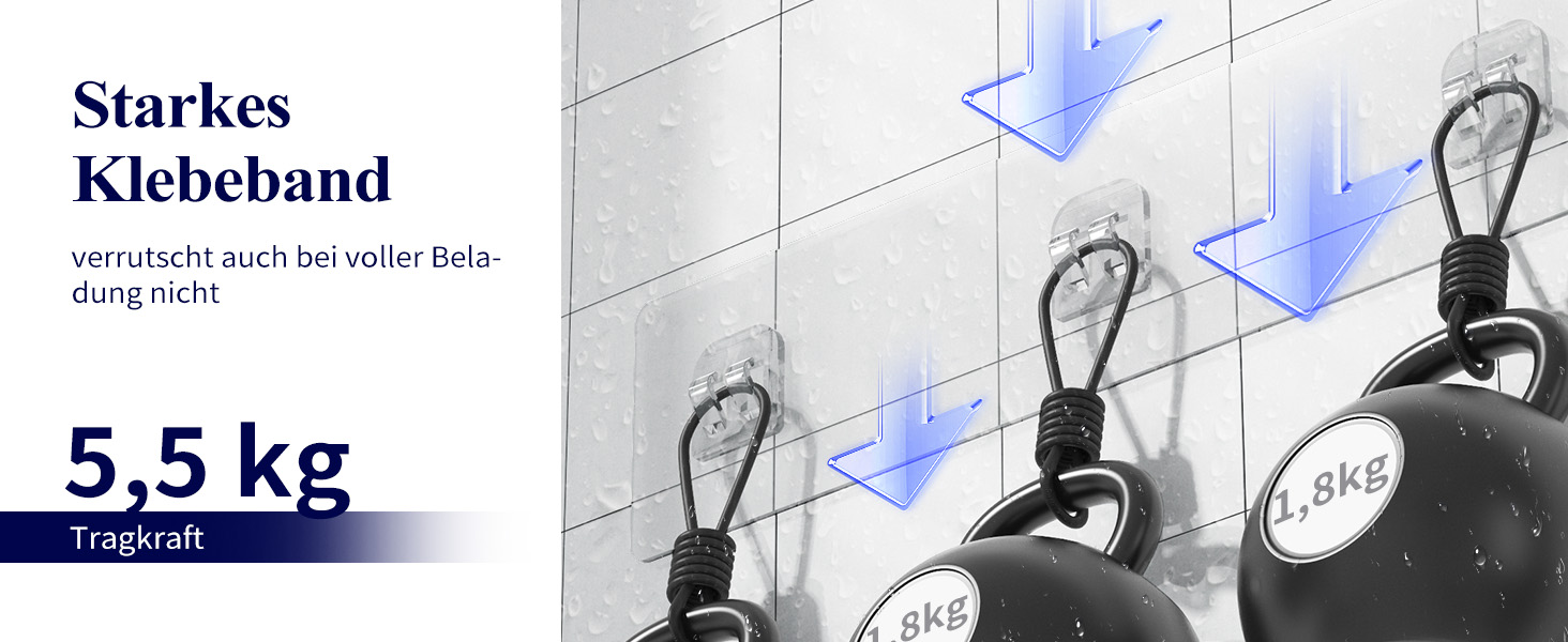 Поличка для ванної кімнати Kitsure без свердління, органайзер для душу великого розміру, чорний (набір 2 шт.)
